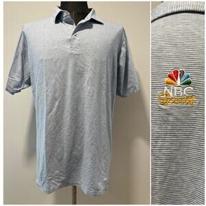B. Draddy NBC Sports Golf Polo Gray Micro Stripes Pima Cotton Size Large